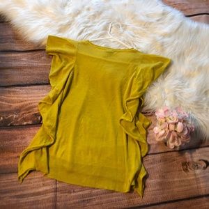 Zara Tops - NWOT Zara Mustard Yellow Ruffle Sweater Top Zara Tops - NWOT Zara Mustard Yellow Ruffle Sweater Top